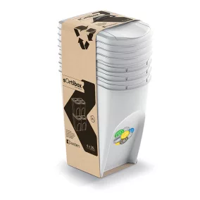   Sortibox 4 Darabos Szelektív Hulladékgyűjtő Rendszer Szett 4x35l Szürke