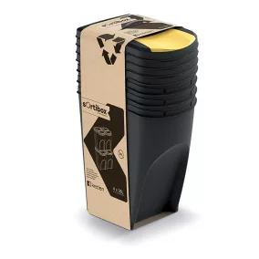   Sortibox 4 Darabos Szelektív Hulladékgyűjtő Rendszer Szett 4x35l Fekete