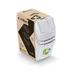   Sortibox 3 Darabos Szelektív Hulladékgyűjtő Rendszer Szett 3x20l Szürke