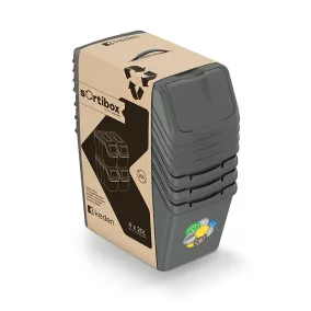   Sortibox 4 Darabos Szelektív Hulladékgyűjtő Rendszer Szett 4x20l Szürke