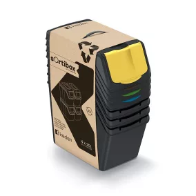   Sortibox 4 Darabos Szelektív Hulladékgyűjtő Rendszer Szett 4x20l Fekete