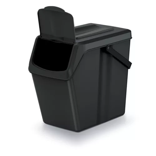 Sortibox 3 Darabos Szelektív Hulladékgyűjtő Rendszer Szett Döntött 3x25l Kőszürke