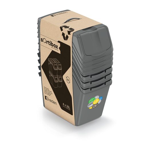 Sortibox 4x25l Szelektív Hulladékgyűjtő Rendszer Szett Szürke