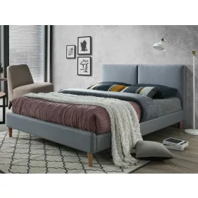   Acoma Modern Szövet Ágy Szürke 160x200 Hajlított Lécekkel