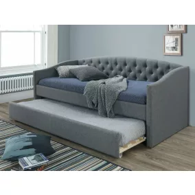   Alessia Elegance Kihúzható Szövet Heverő Szürke Chesterfield