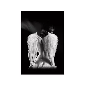 Angel Művészeti Edzett Üveg Falikép Fekete-Fehér 80x120