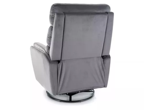 Argos Velvet Relax Fotel Bársony Szürke Forgatható