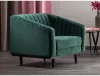 Asprey Elegance Bársony Fotel Zöld Bordázott