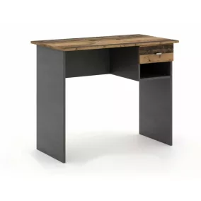 B-011 Modern Íróasztal Laminált Ófa-Szürke Fiókos