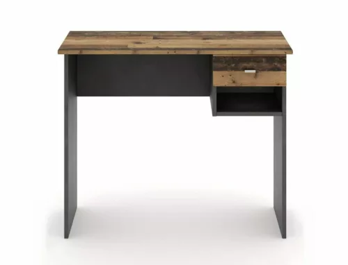 B-011 Modern Íróasztal Laminált Ófa-Szürke Fiókos