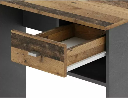 B-011 Modern Íróasztal Laminált Ófa-Szürke Fiókos