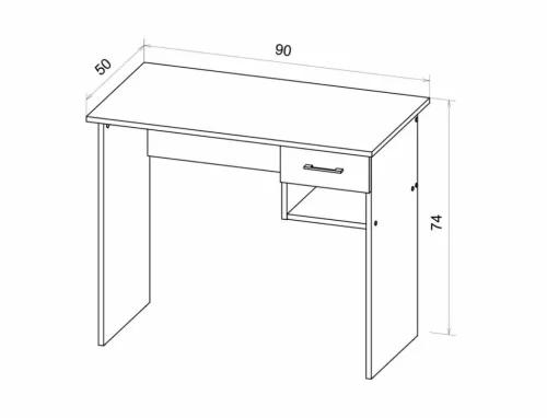 B-011 Modern Íróasztal Laminált Ófa-Szürke Fiókos