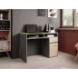   B-012 Artisan Laminált Íróasztal Antracit-Tölgy Tárolórekeszekkel