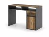 B-012 Modern Laminált Íróasztal Old Wood Sötétszürke Tárolórekeszekkel
