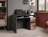 B-012 Modern Laminált Íróasztal Old Wood Sötétszürke Tárolórekeszekkel