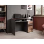   B-012 Modern Laminált Íróasztal Old Wood Sötétszürke Tárolórekeszekkel