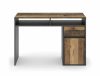 B-012 Modern Laminált Íróasztal Old Wood Sötétszürke Tárolórekeszekkel