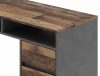 B-012 Modern Laminált Íróasztal Old Wood Sötétszürke Tárolórekeszekkel
