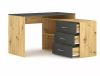 Modern B-013 Sarok Íróasztal Laminált Artisan Tölgy Antracit Fiókokkal