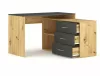 Modern B-013 Sarok Íróasztal Laminált Artisan Tölgy Antracit Fiókokkal