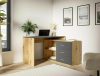 Modern B-013 Sarok Íróasztal Laminált Artisan Tölgy Antracit Fiókokkal