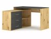 Modern B-013 Sarok Íróasztal Laminált Artisan Tölgy Antracit Fiókokkal