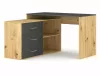 Modern B-013 Sarok Íróasztal Laminált Artisan Tölgy Antracit Fiókokkal
