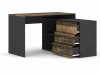 Modern B-013 Sarok Íróasztal Laminált Old Wood Sötétszürke Fiókos