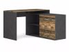 Modern B-013 Sarok Íróasztal Laminált Old Wood Sötétszürke Fiókos