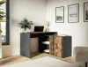 Modern B-013 Sarok Íróasztal Laminált Old Wood Sötétszürke Fiókos