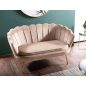 Camellia Elegance Kétszemélyes Bársony Kanapé Bézs Arany Kagylóhéj