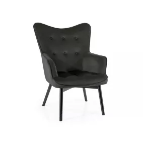 Carmen Velvet Elegáns Bársony Fotel Fekete
