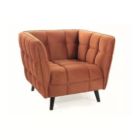 Castello Velvet Fahéjbarna Bársony Fotel Wenge Lábakkal