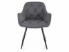 Cherry Bjorn Tűzött Szürke Étkezőszék Fekete Fém Lábakkal