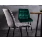   Chic Velvet Steppelt Bársony Étkezőszék Zöld Fekete Vázzal