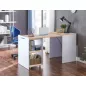Duo Kihúzható Íróasztal Laminált Tölgy-Fehér