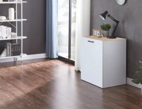 Duo Kihúzható Íróasztal Laminált Tölgy-Fehér
