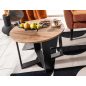 Egoa Modern Kerek Dohányzóasztal Laminált Tölgy-Fekete