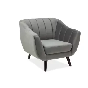 Elite Velvet Kagyló Fotel Bársony Szürke Wenge