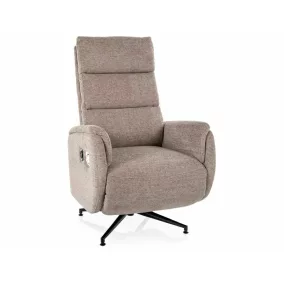   Fenix Raven Elektromos Relax Fotel Raven Szövet Sötét Bézs 360° Forgatható