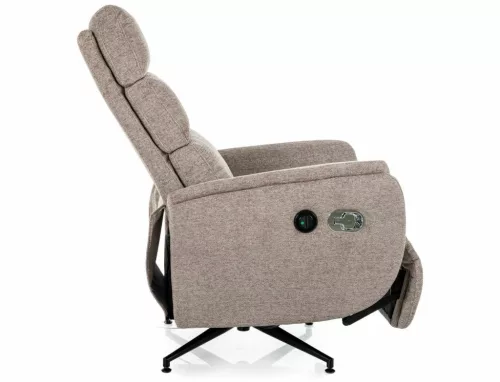 Fenix Raven Elektromos Relax Fotel Raven Szövet Sötét Bézs 360° Forgatható