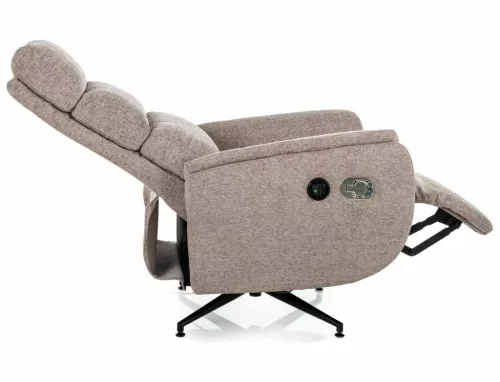 Fenix Raven Elektromos Relax Fotel Raven Szövet Sötét Bézs 360° Forgatható