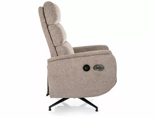 Fenix Raven Elektromos Relax Fotel Raven Szövet Sötét Bézs 360° Forgatható