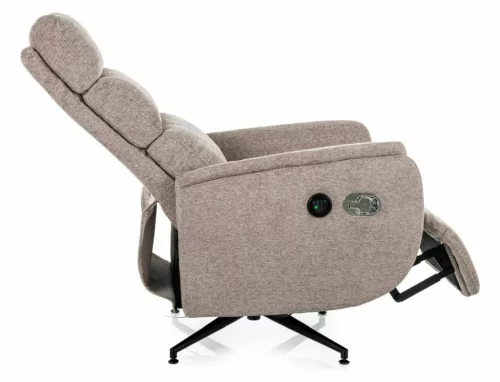 Fenix Raven Elektromos Relax Fotel Raven Szövet Sötét Bézs 360° Forgatható