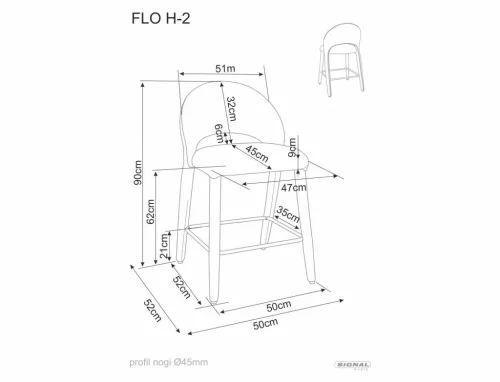 Flo H-2 Bárszék Bézs Textil Kárpittal Fém Vázzal