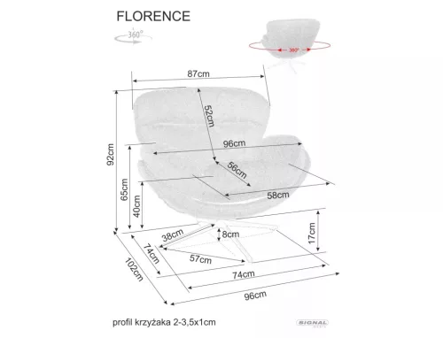 Florence Raven Forgó Fotel Szövet Sötétbézs Fekete