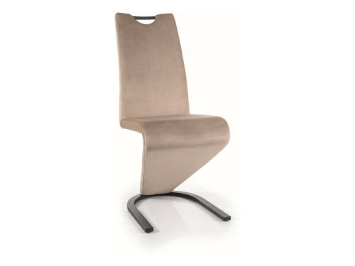 H-090 Velvet Modern Bársony Étkezőszék Sötétbézs Hullámos