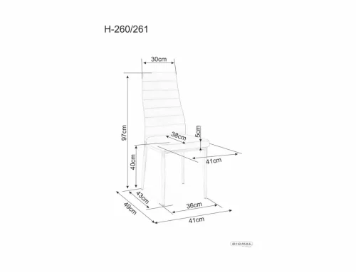 Signal H-260 Modern Műbőr Szék Szürke Króm Fogantyús