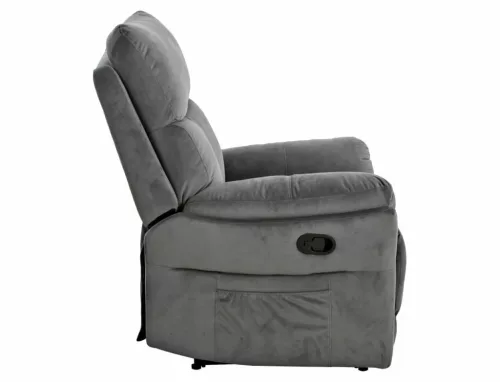 Hades Velvet Kényelmi Relax Fotel Szürke Bársony Kihúzható