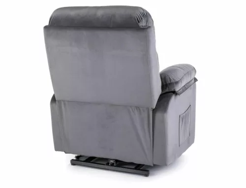 Hektor M Elektromos Bársony Relax Fotel Szürke Masszázs Funkcióval